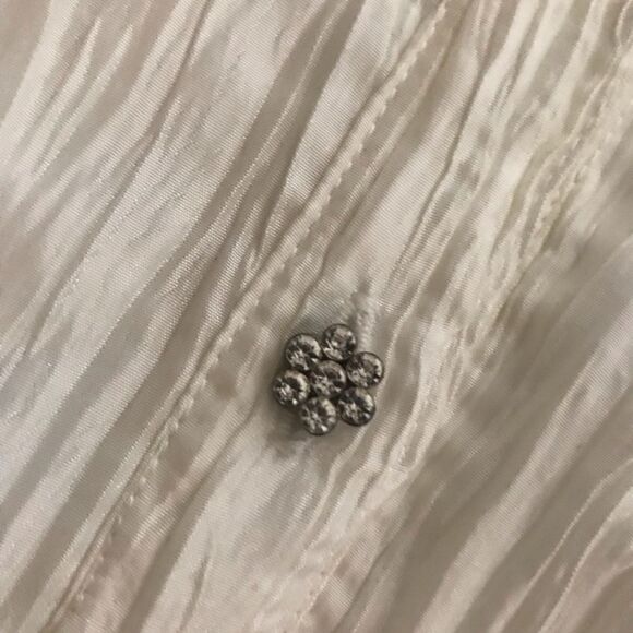 Jackie Jon Ruched White evening fitted blouse 8 - Picture 5 of 6